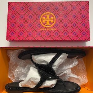 2024 collection sparkle Tory Burch sandals size 7